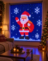 Cortina de luces inteligentes Brillora en la ventana del salón