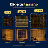 Tamaños de la cortina de luces Brillora: 1x1, 2x2 y 3x3 m